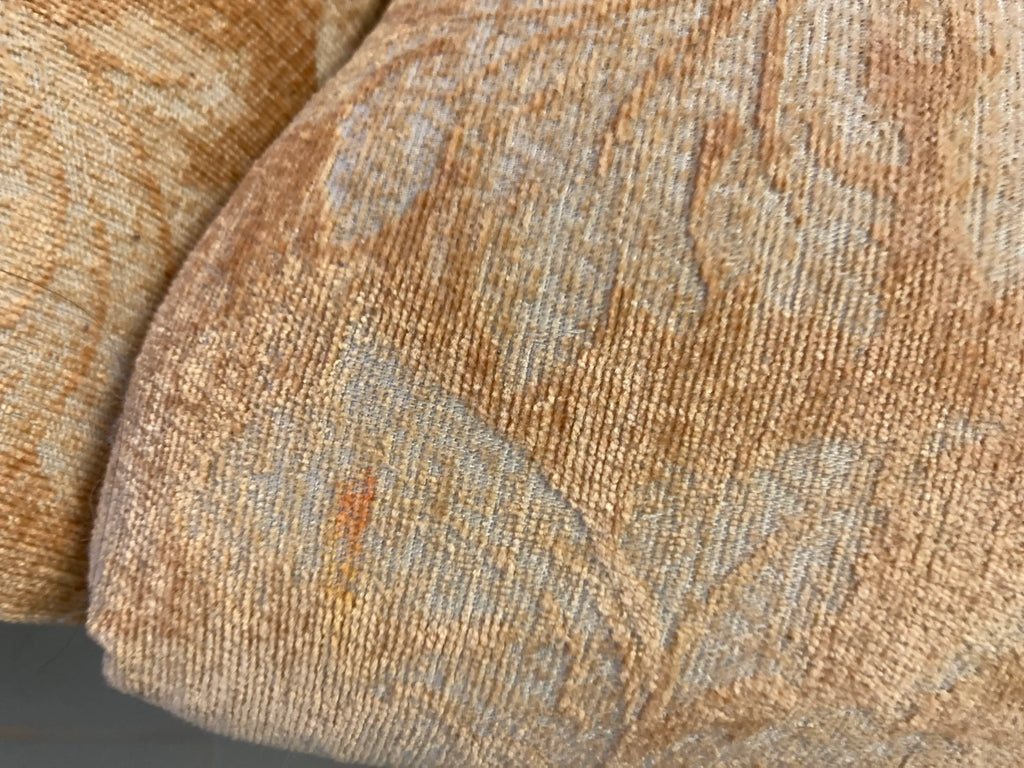 Mid-20th Century Parsons Style Loveseat in Gold Brocade Fabric