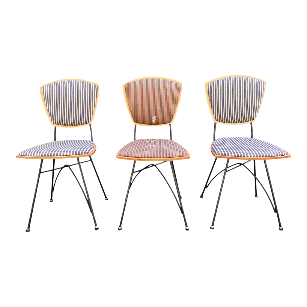 Mid-20th Century Plywood Chairs With Iron Frames