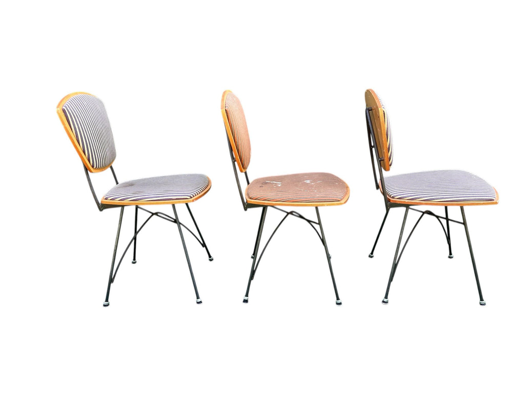 Mid-20th Century Plywood Chairs With Iron Frames