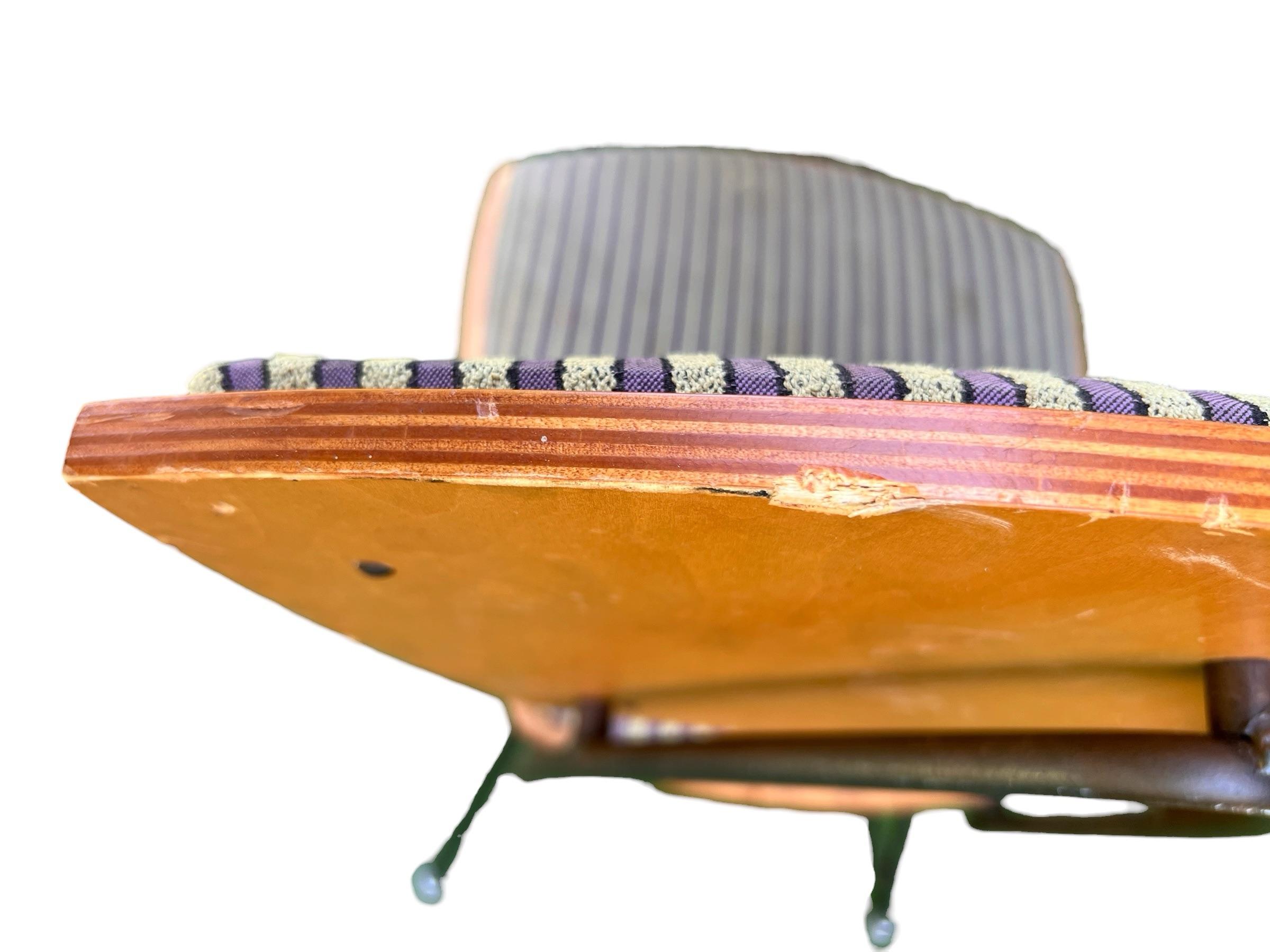 Mid-20th Century Plywood Chairs With Iron Frames