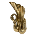 Mid-20th Century Solid Brass Swan Mother and Child Vase by Frederick Cooper