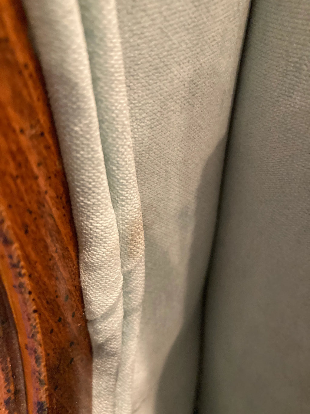 Mid-20th Century Wingback Ear Chair in Aqua Velvet