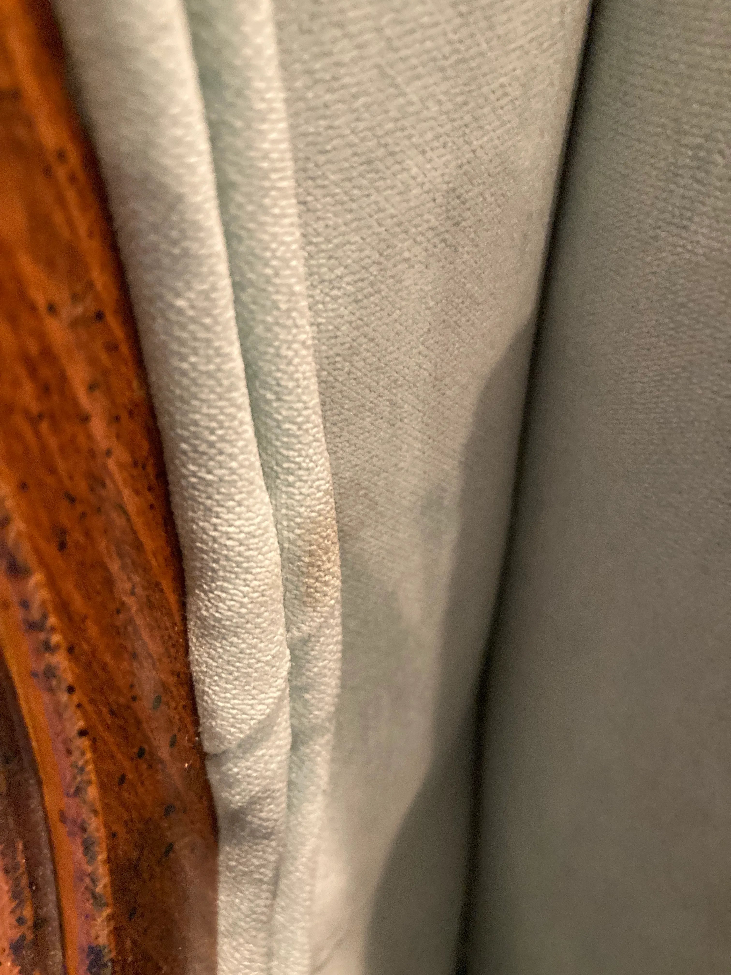 Mid-20th Century Wingback Ear Chair in Aqua Velvet