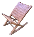 Mid-20th Century Woven Split Reed Gout Rocker or Footrest
