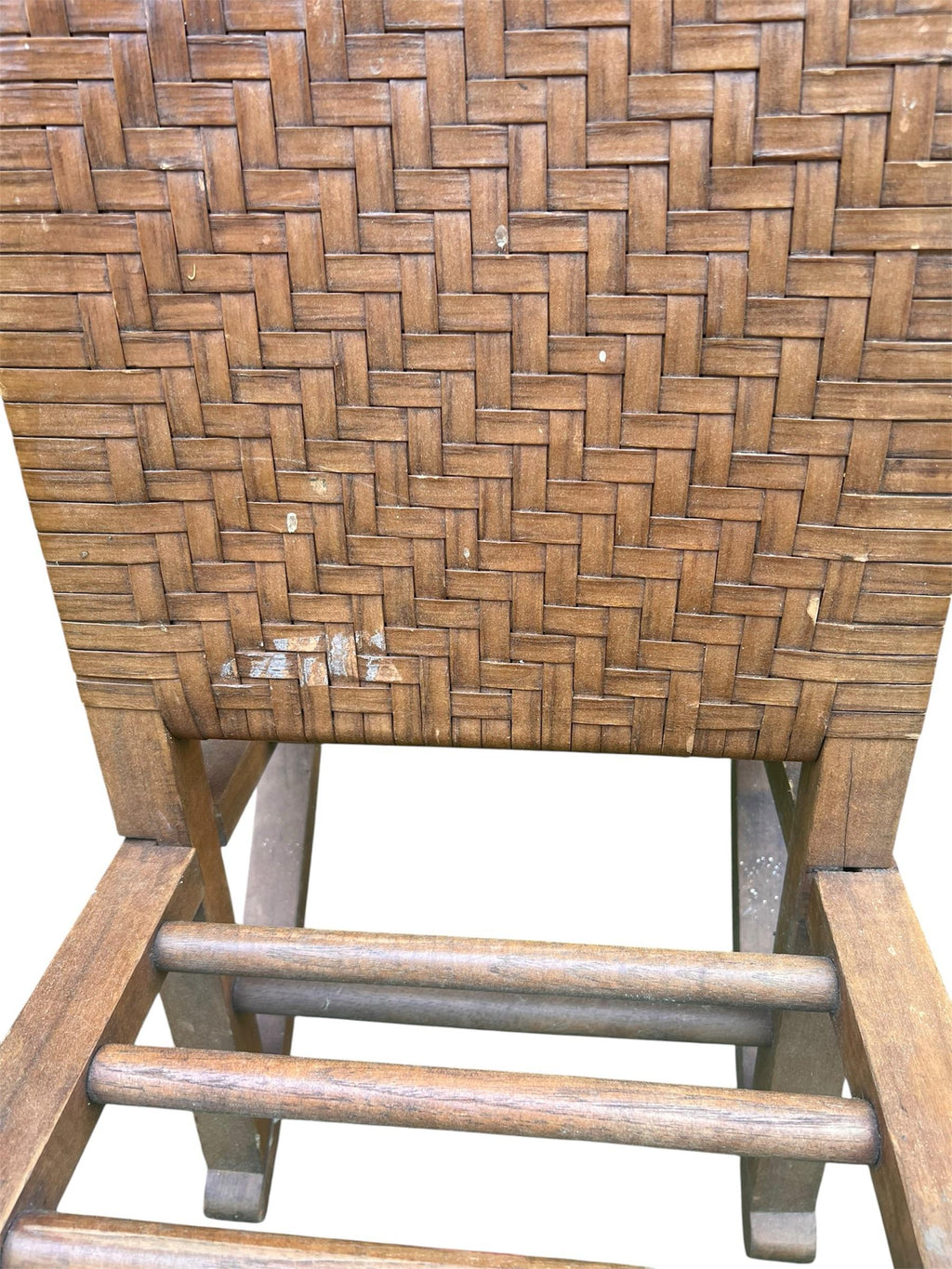 Mid-20th Century Woven Split Reed Gout Rocker or Footrest
