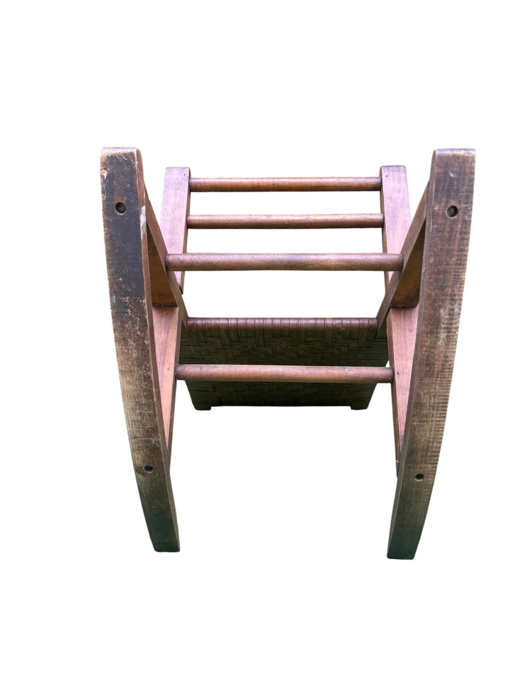 Mid-20th Century Woven Split Reed Gout Rocker or Footrest