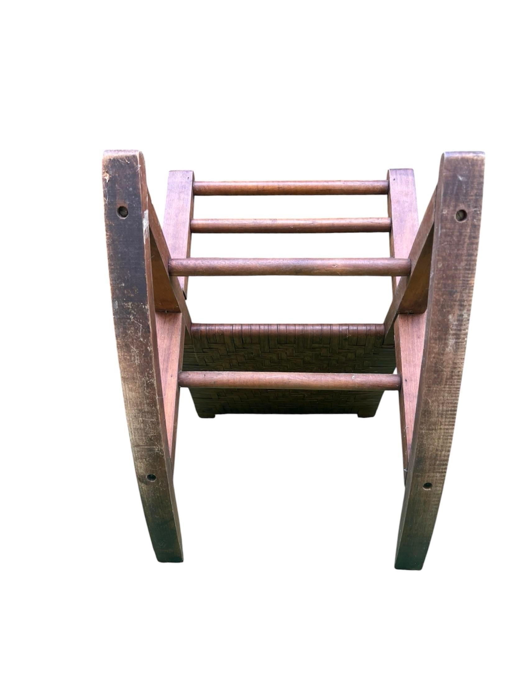 Mid-20th Century Woven Split Reed Gout Rocker or Footrest