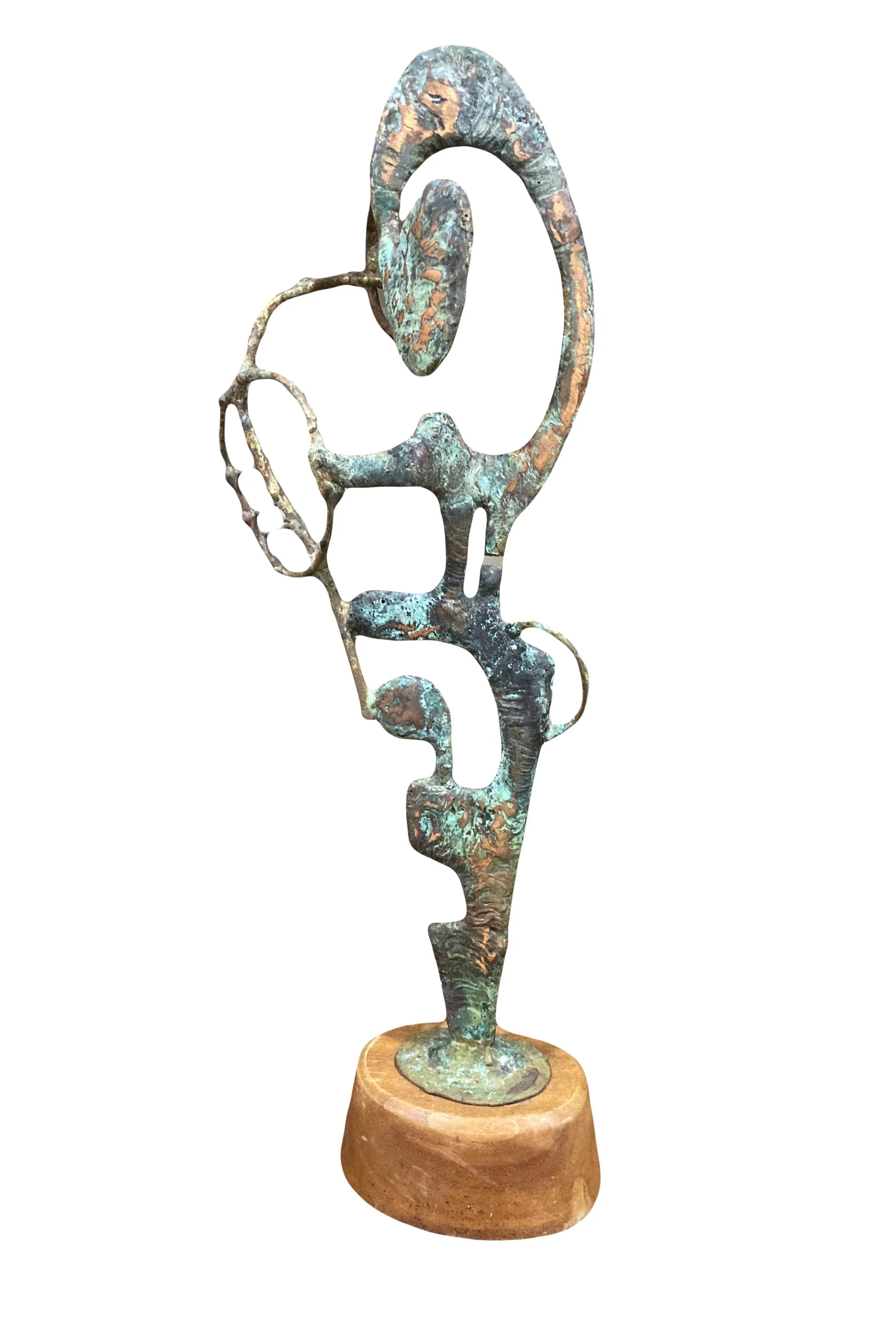 Mid-Century Brutalist Abstract Bronze Figural Sculpture by Bill Lett, American, 20th Century