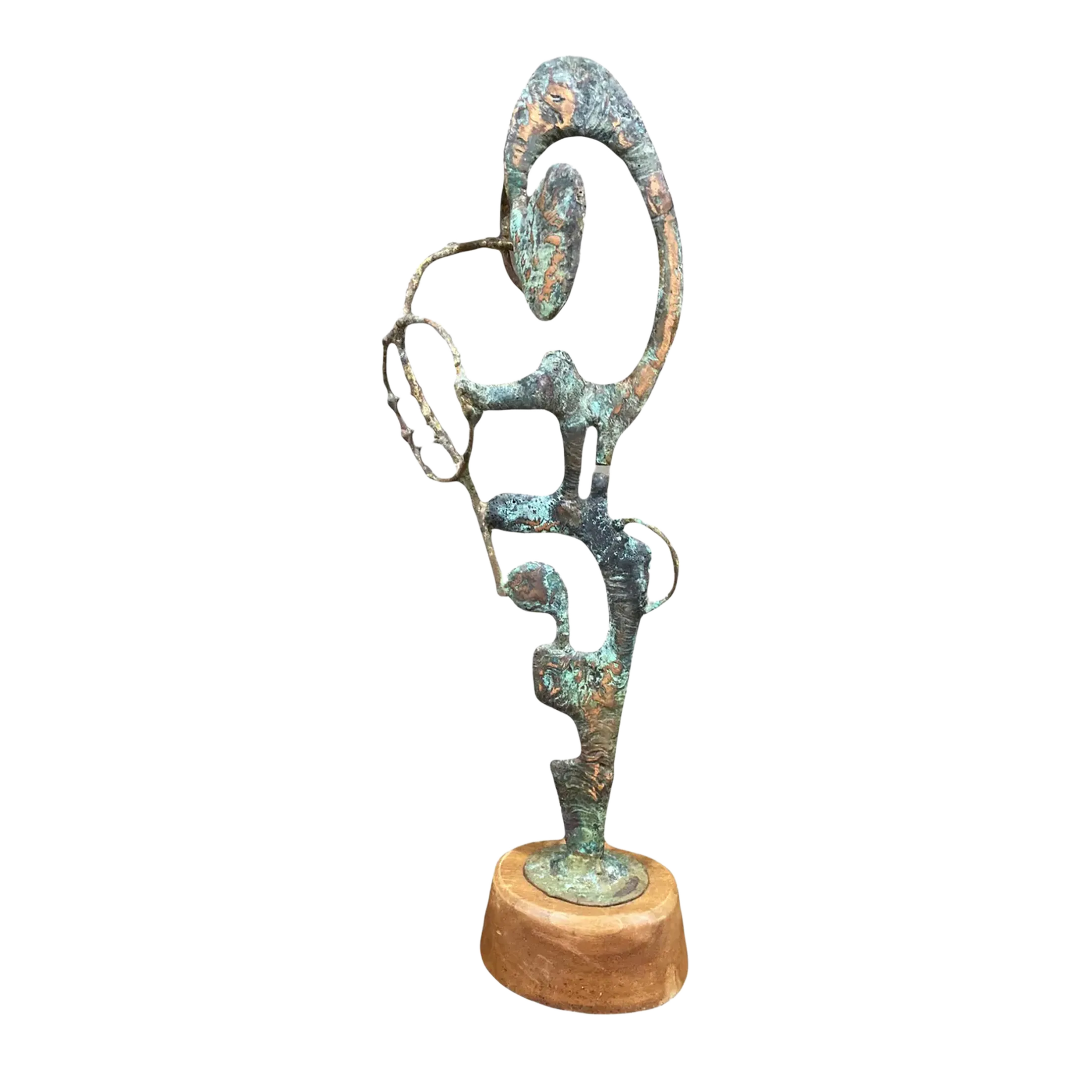 Mid-Century Brutalist Abstract Bronze Figural Sculpture by Bill Lett, American, 20th Century