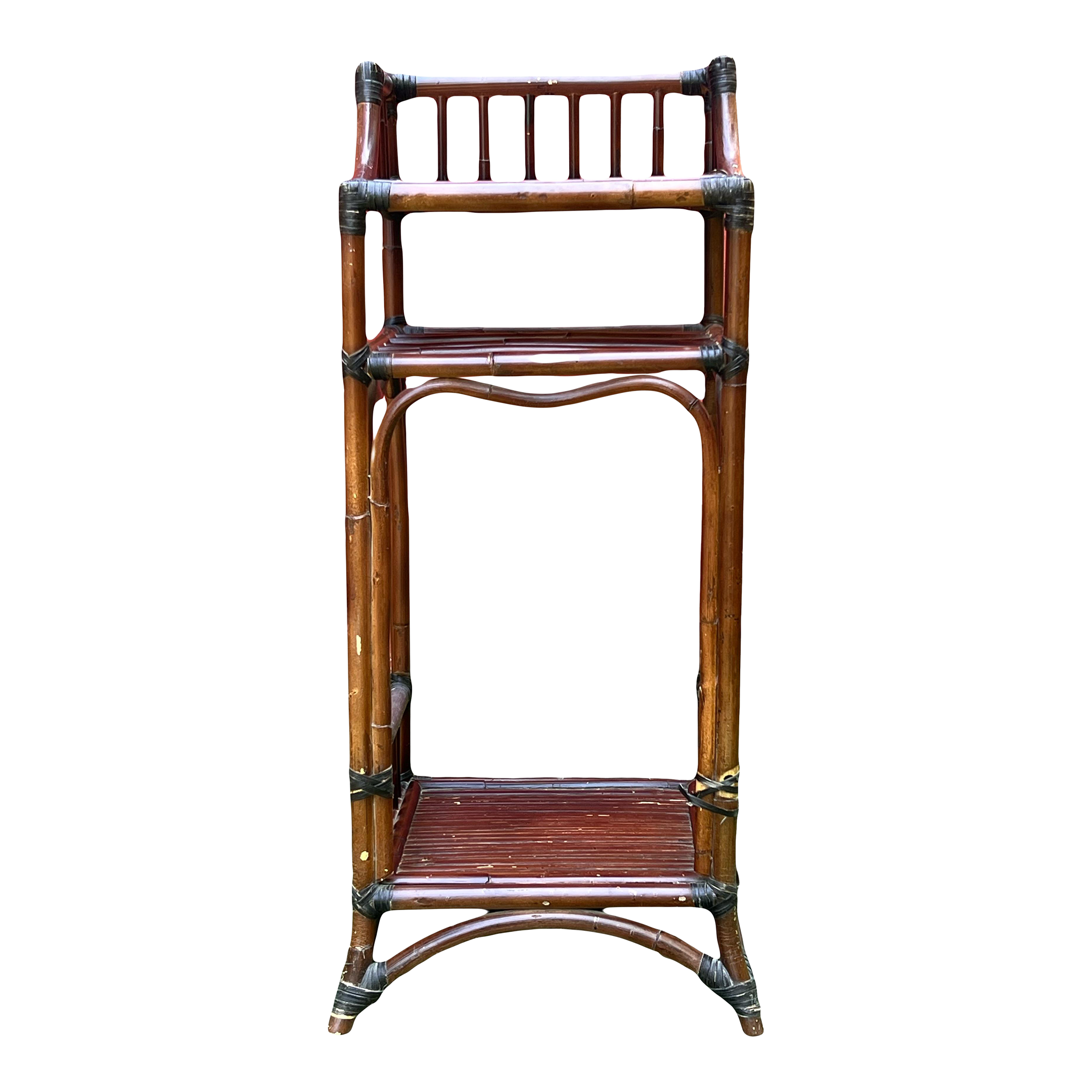 Mid-Late 20th Century Bamboo Etagere 3-Tiered Shelf or Magazine Stand