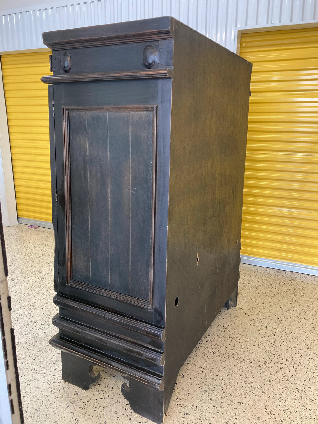 Mid-Late 20th Century Ebonized Chinese Pagoda or Alter Style Armoire
