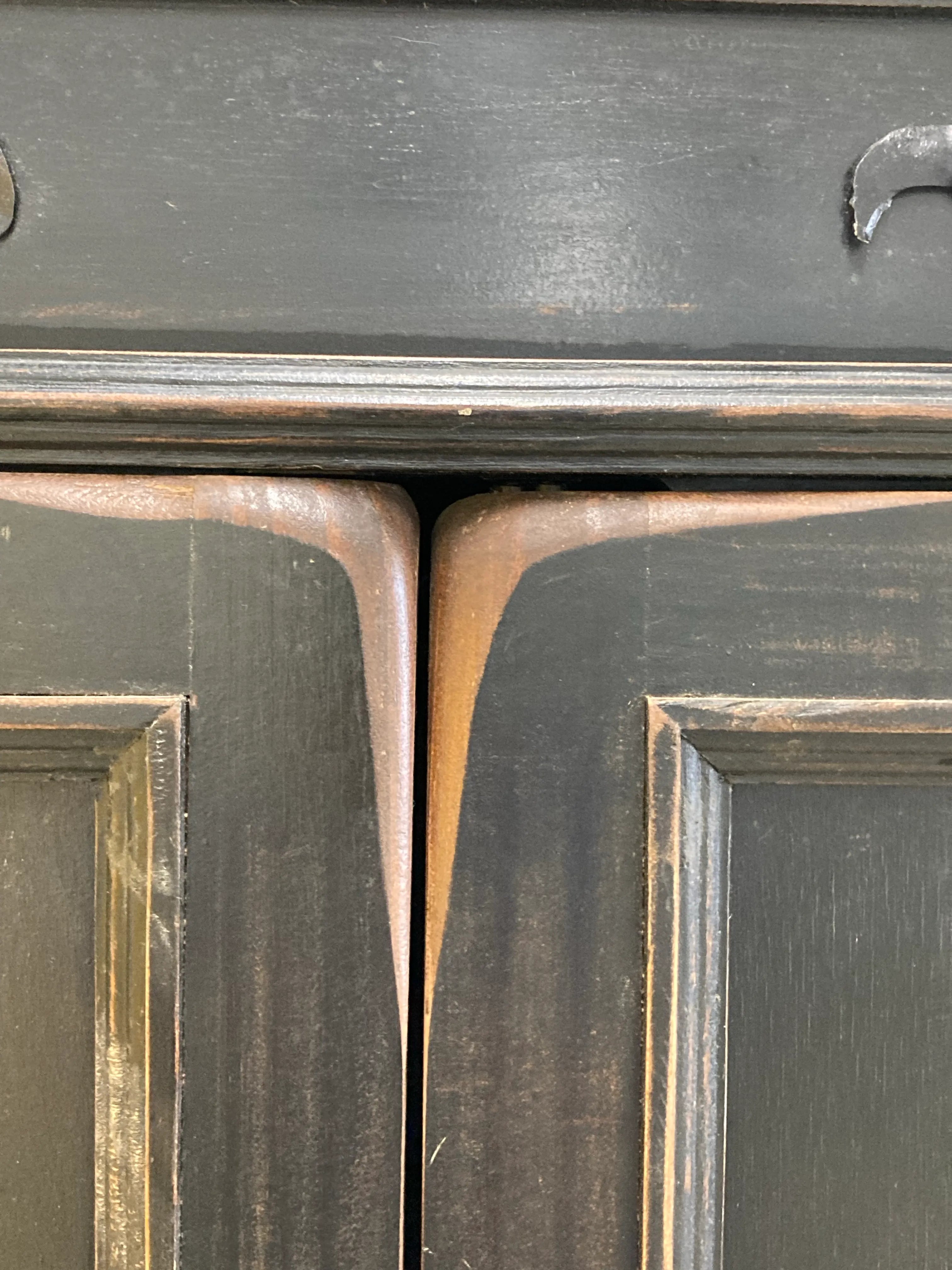 Mid-Late 20th Century Ebonized Chinese Pagoda or Alter Style Armoire