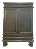 Mid-Late 20th Century Ebonized Chinese Pagoda or Alter Style Armoire