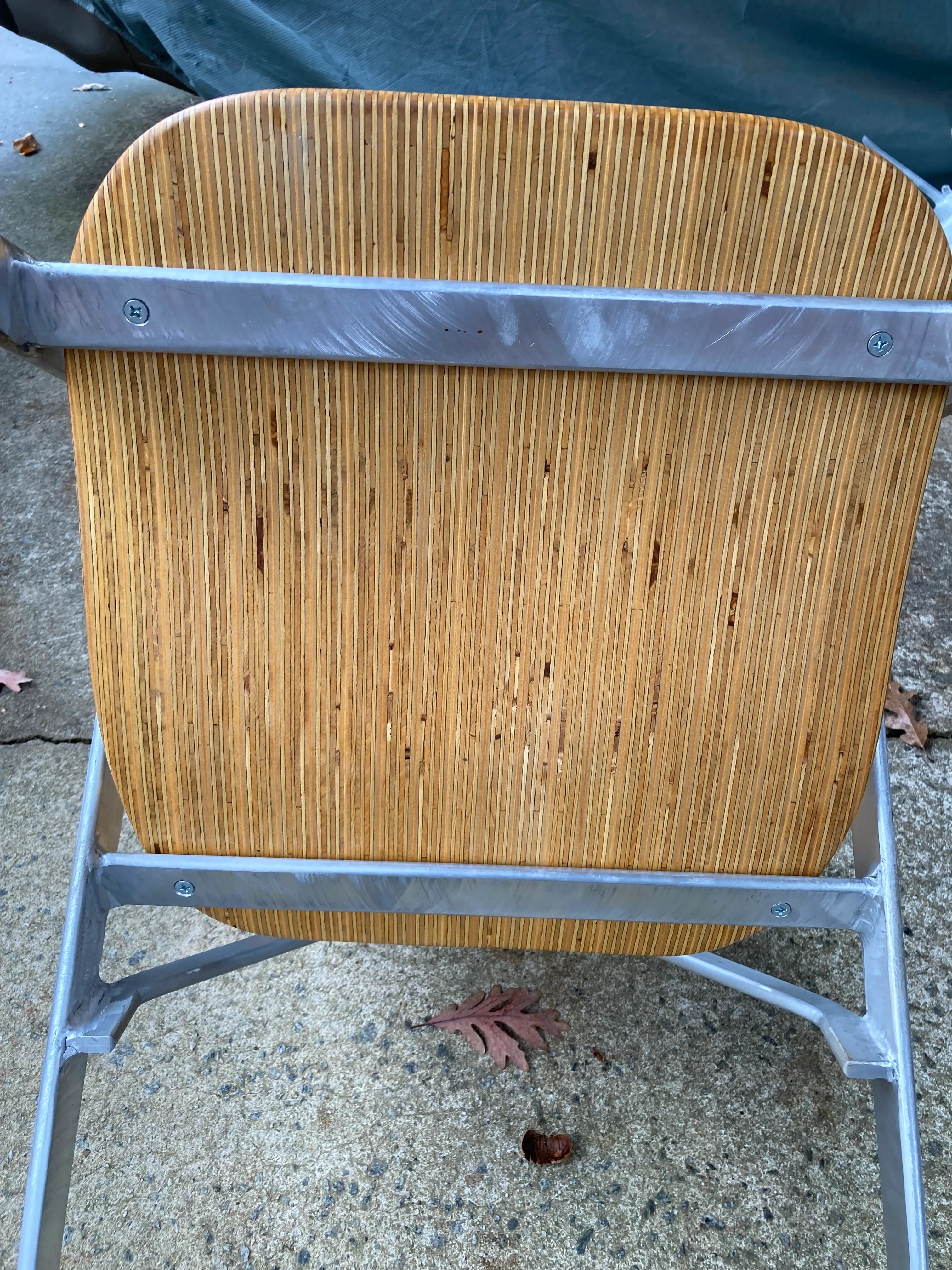 Modern Industrial Design Prototype BauBuche Beach Plywood and Aluminum Grasshopper Side Chair