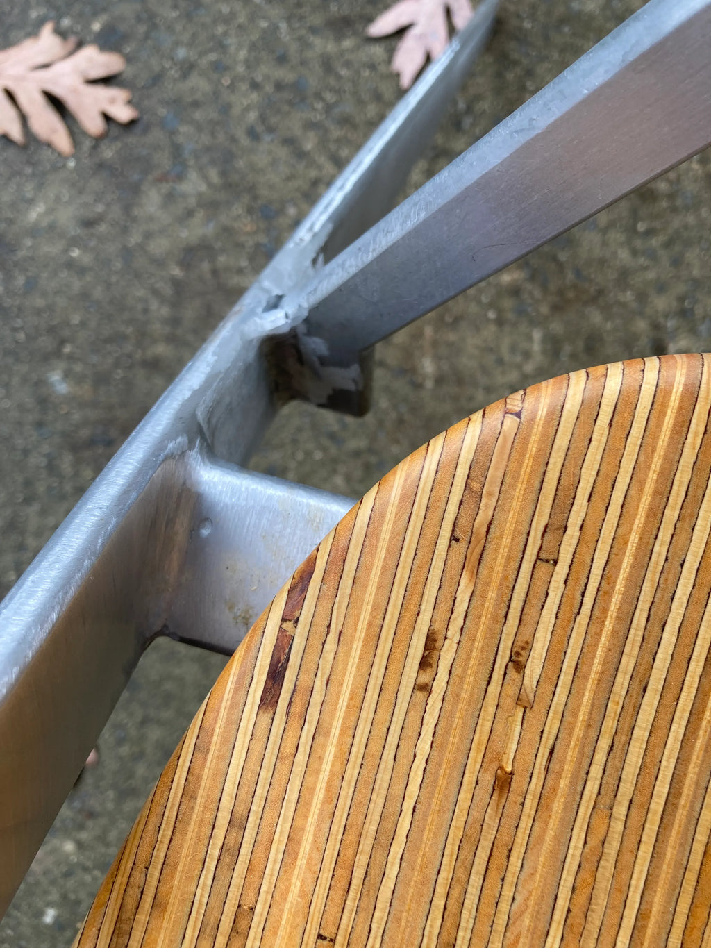 Modern Industrial Design Prototype BauBuche Beach Plywood and Aluminum Grasshopper Side Chair