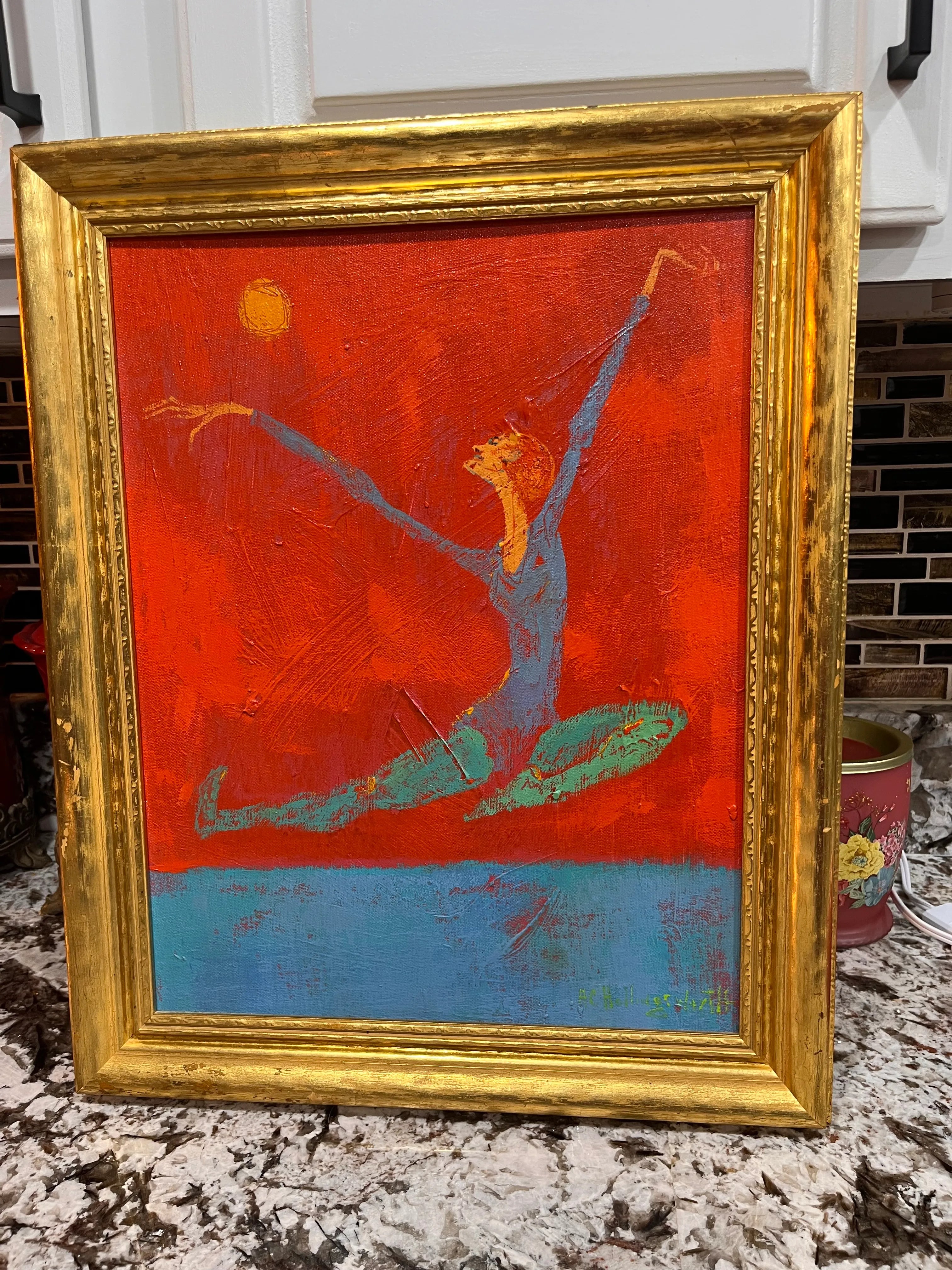 Original Alvin C. Hollingsworth Ballerina Painting on Art Board