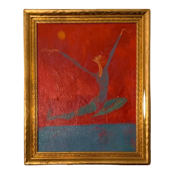 Original Alvin C. Hollingsworth Ballerina Painting on Art Board