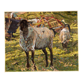 Original Impressionist Burnwood Painting of Farm Life by Ned Johnson (American, 20th C.)