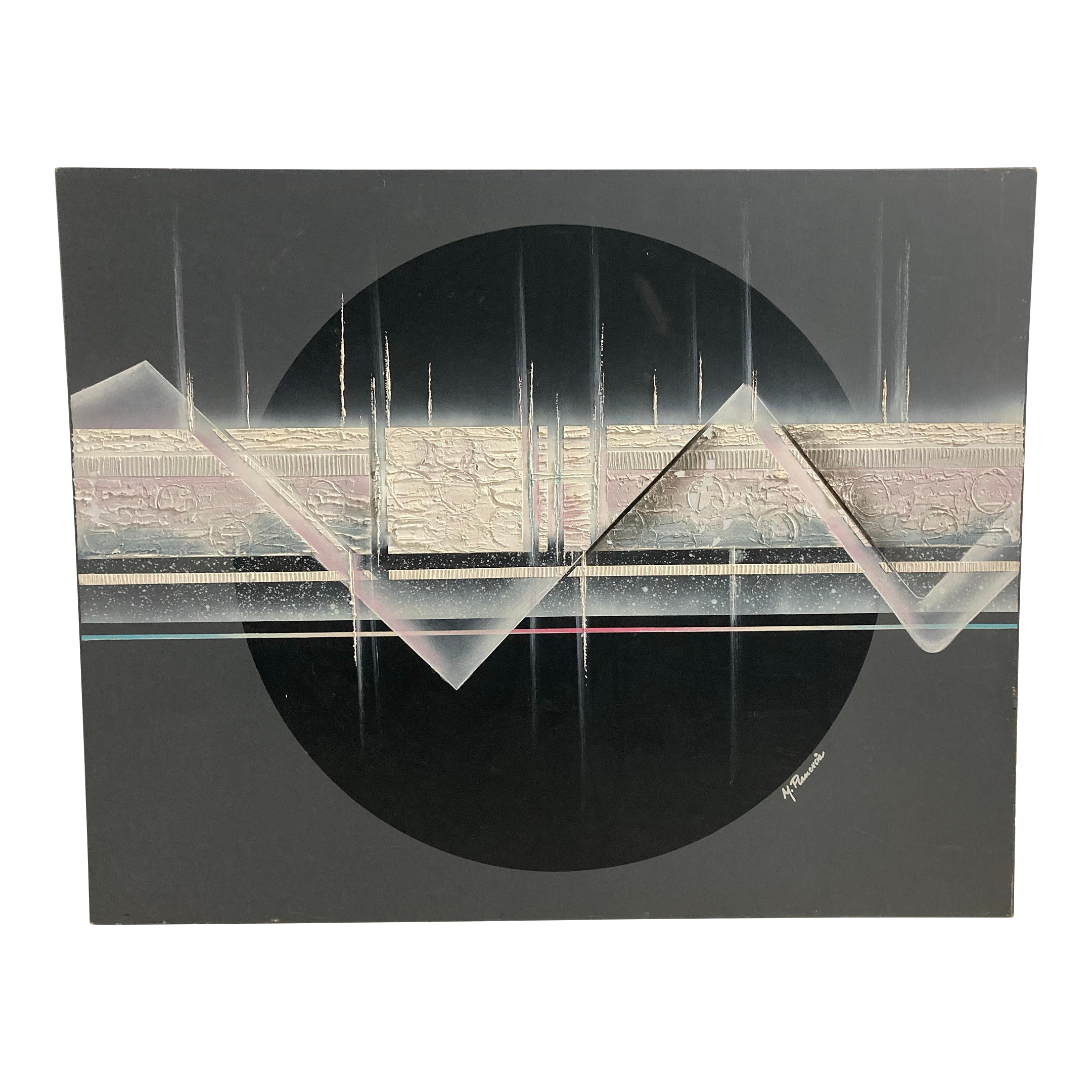 Oversized Late 20th Century Contemporary Memphis Style Abstract Painting