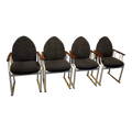 Rare Mid-20th Century E. F. Mobler Danish Modern Directoire or Memphis Style Armchairs - Set of Four