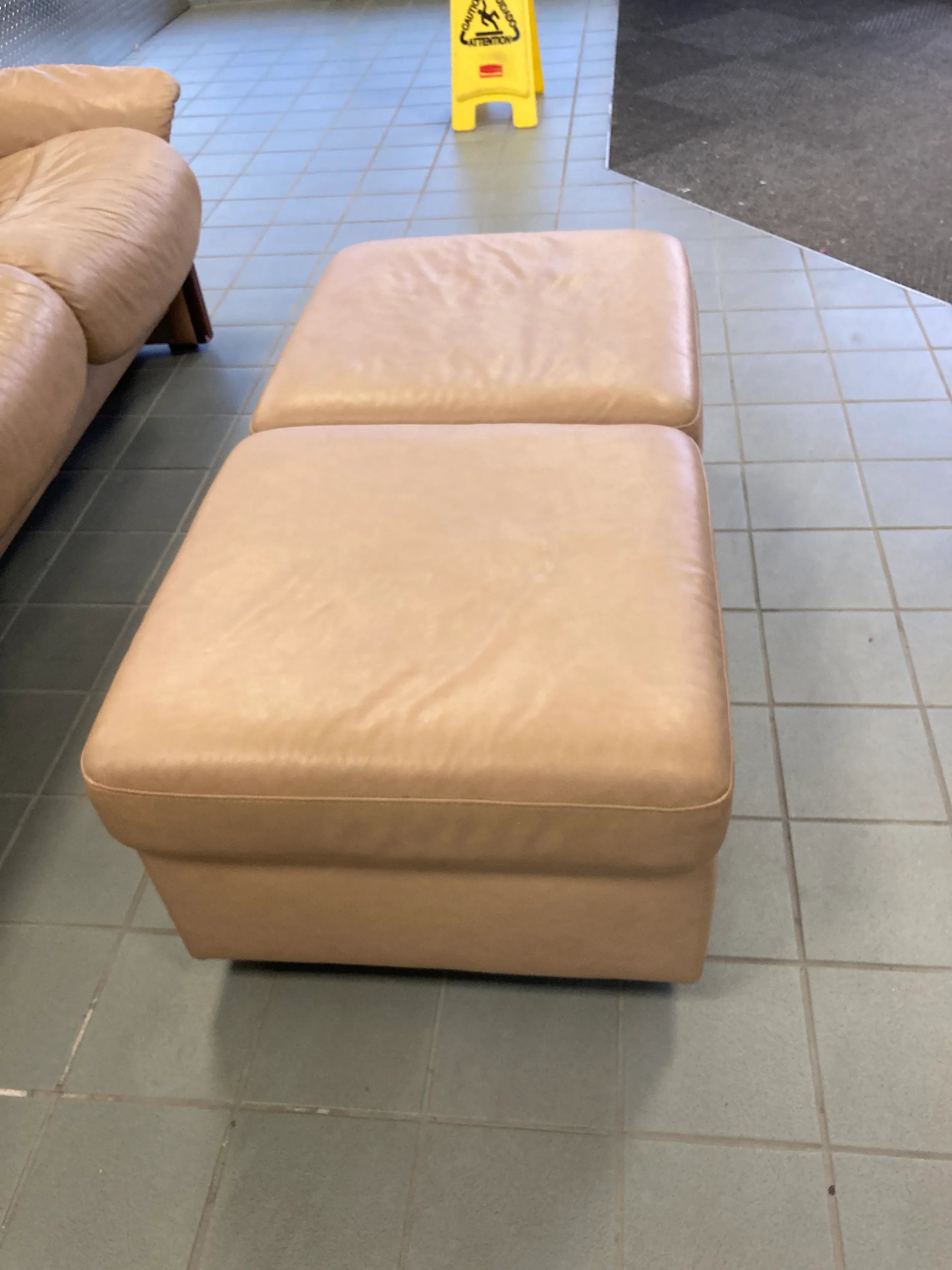 Vintage Ekornes Stressless Eldorado High Back Leather Reclining Sofa and Ottoman