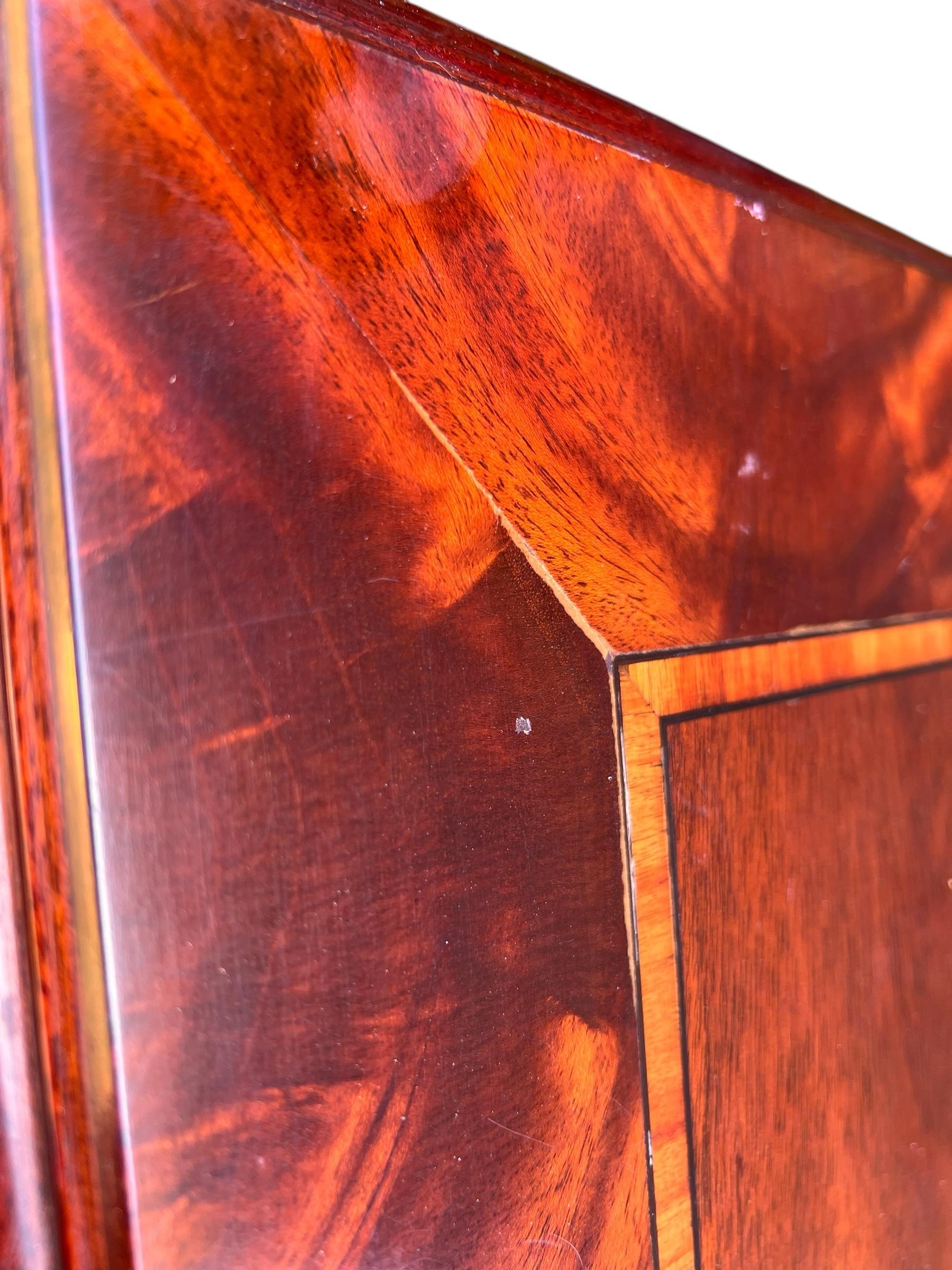 Vintage Henkel Harris Coffee Table in Satinwood or Tulipwood and Banded Flame Mahogany