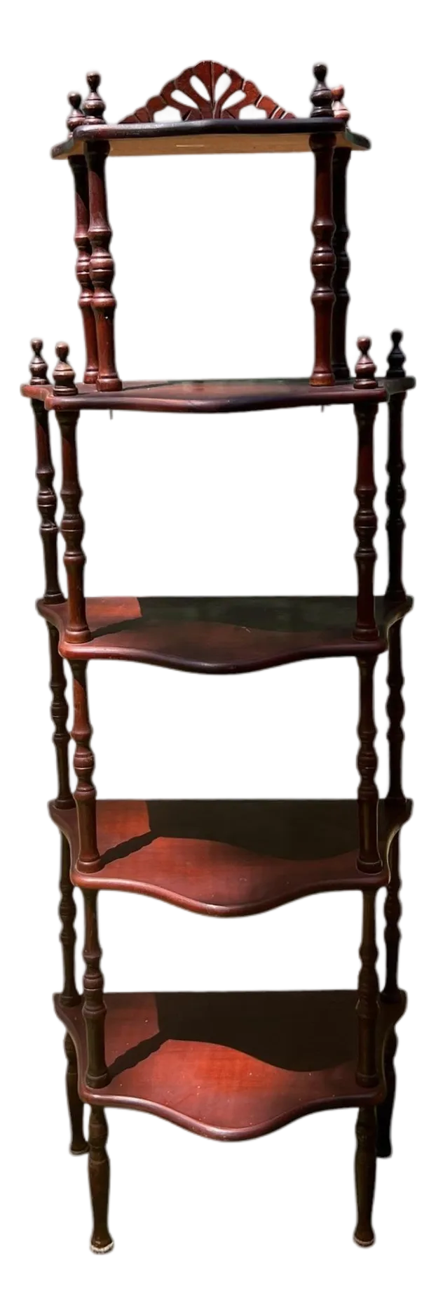 Vintage Regency Style Cherry Etegere or Tiered Shelf