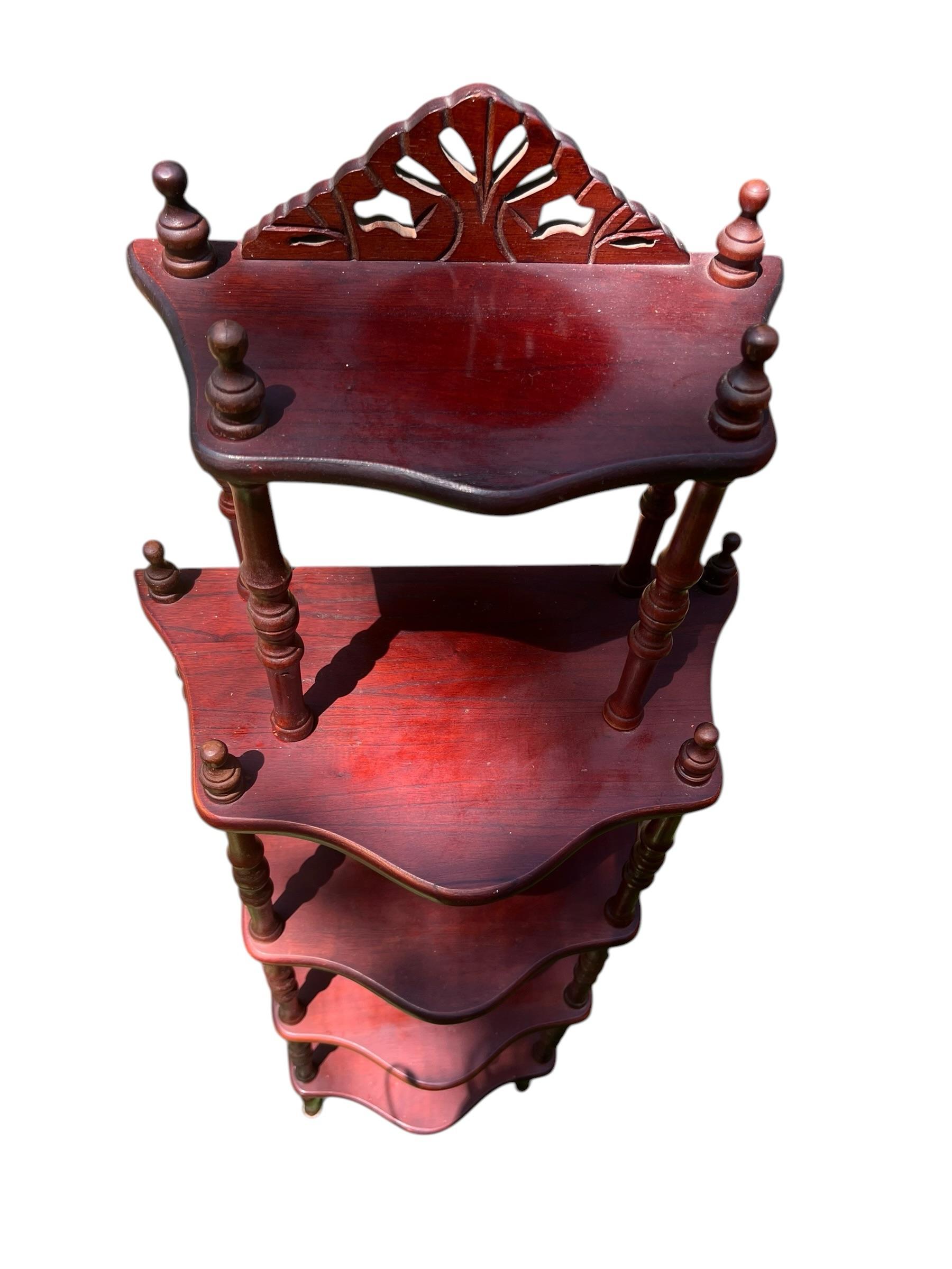 Vintage Regency Style Cherry Etegere or Tiered Shelf