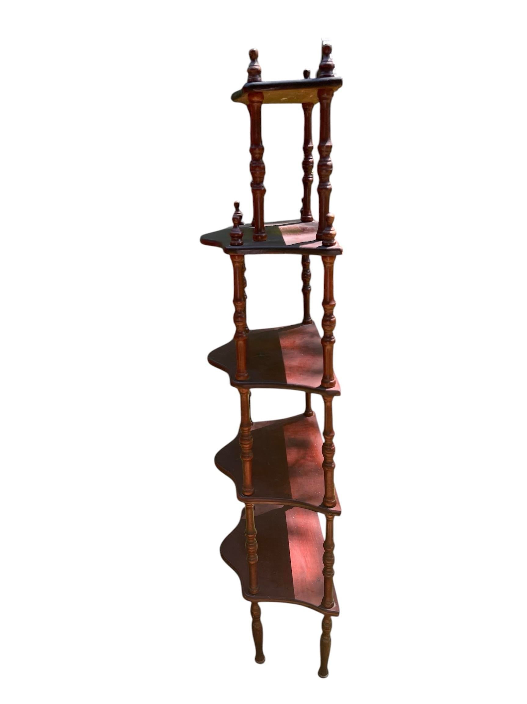 Vintage Regency Style Cherry Etegere or Tiered Shelf