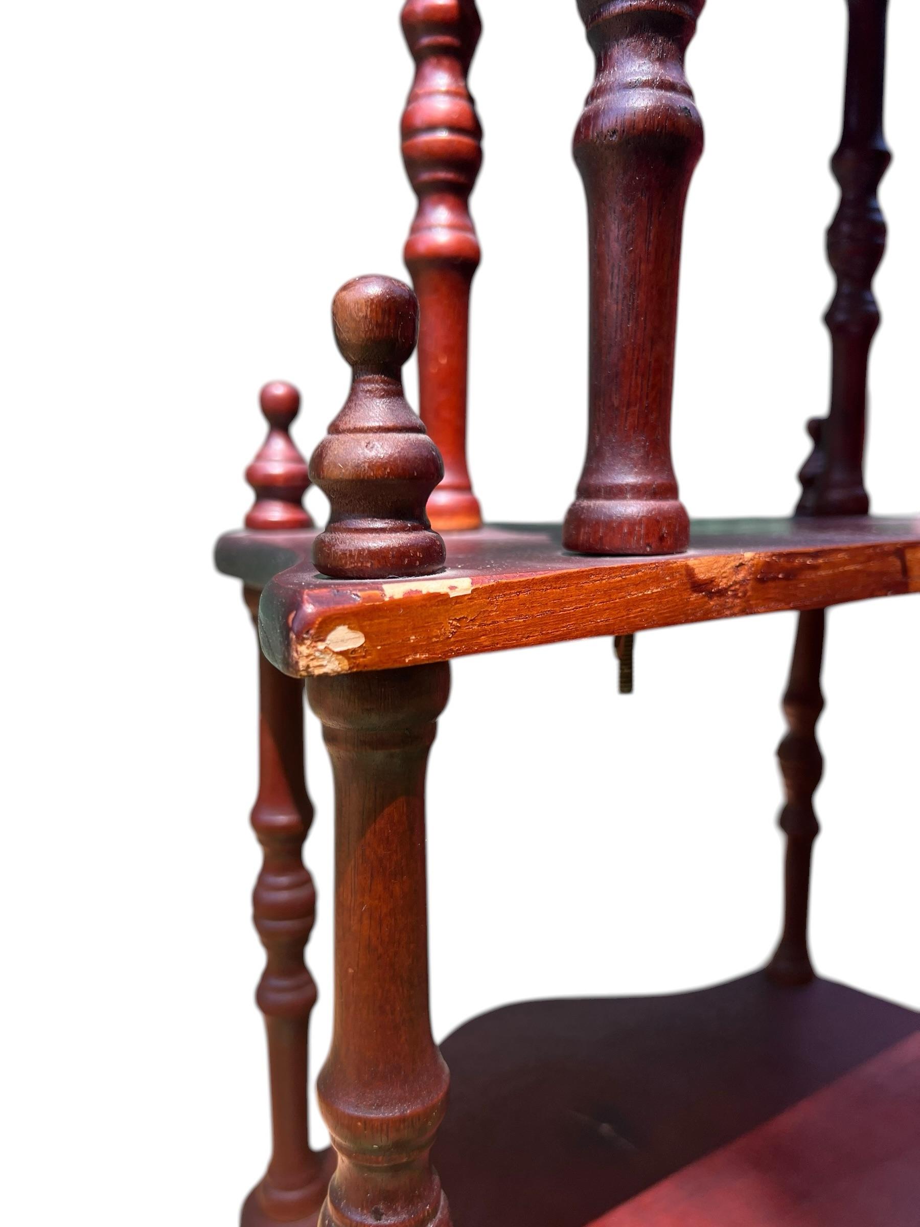 Vintage Regency Style Cherry Etegere or Tiered Shelf